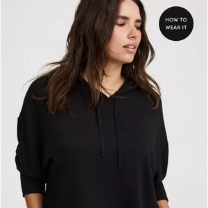 Women's Black Hoodie Top